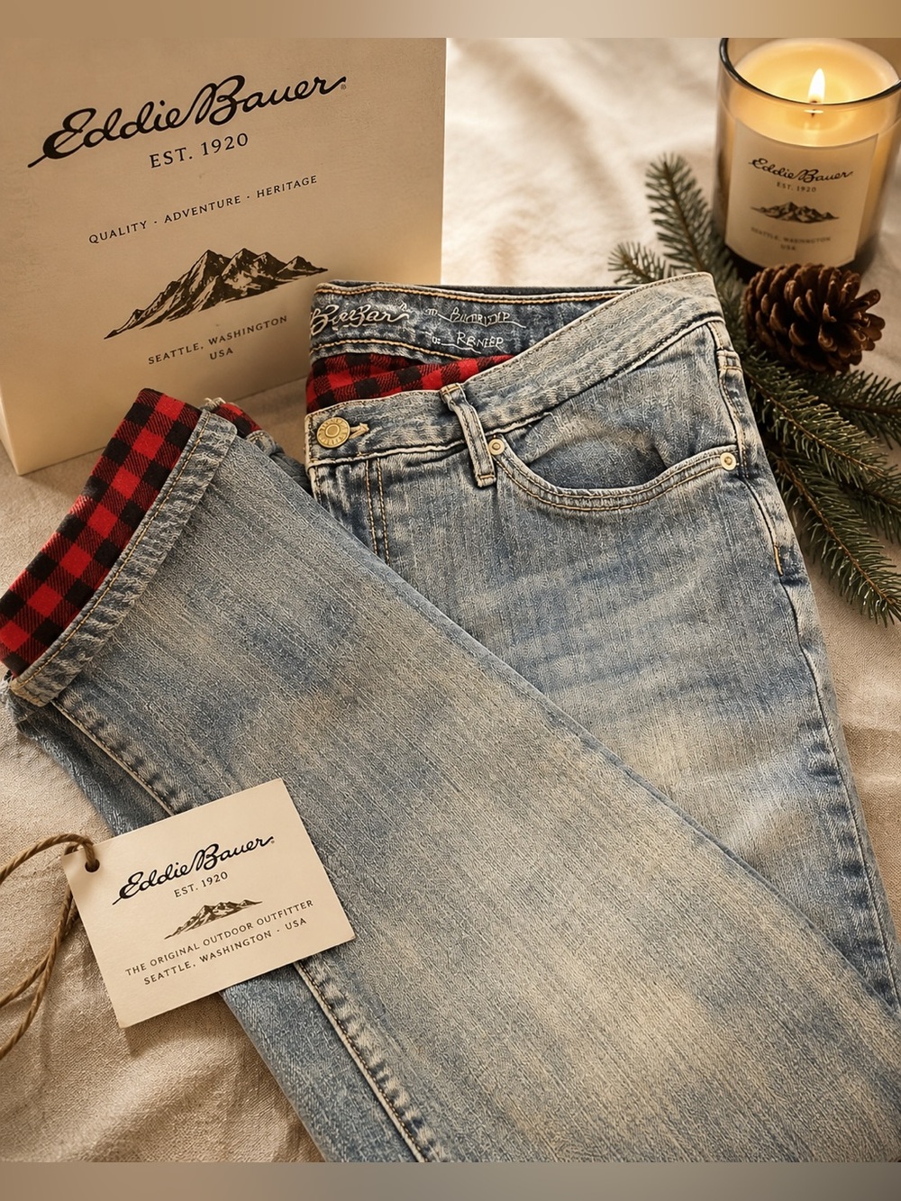 EDDIE BAUER  | Vtg. Women’s Flannel Interior Boyfriend Jeans